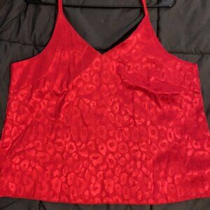 <3 SHEIN Red Leopard print satin cami <3